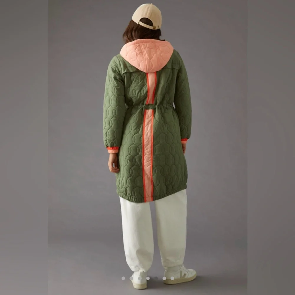 Anthro Daily Practice Green Quilted Coat - Picture 3 of 8
